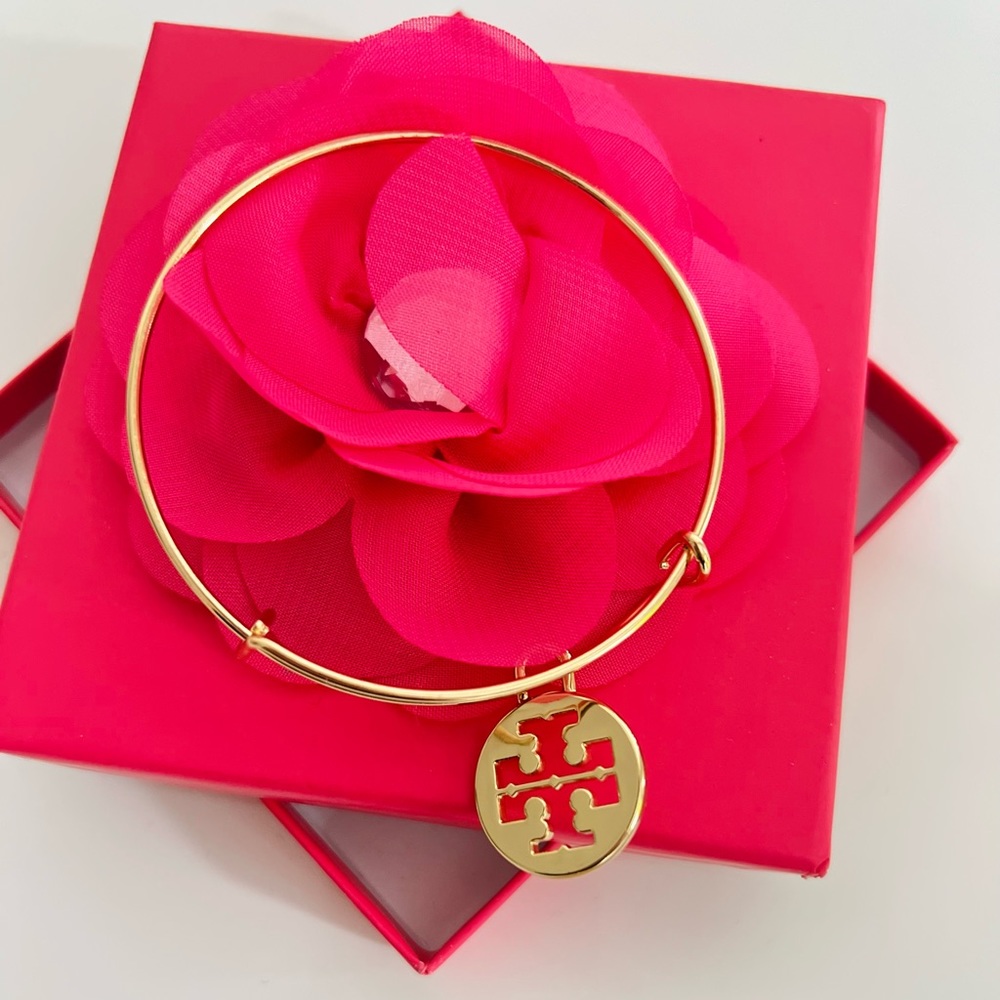 New Tory Burch Gold Charm on Bangle Bracelet